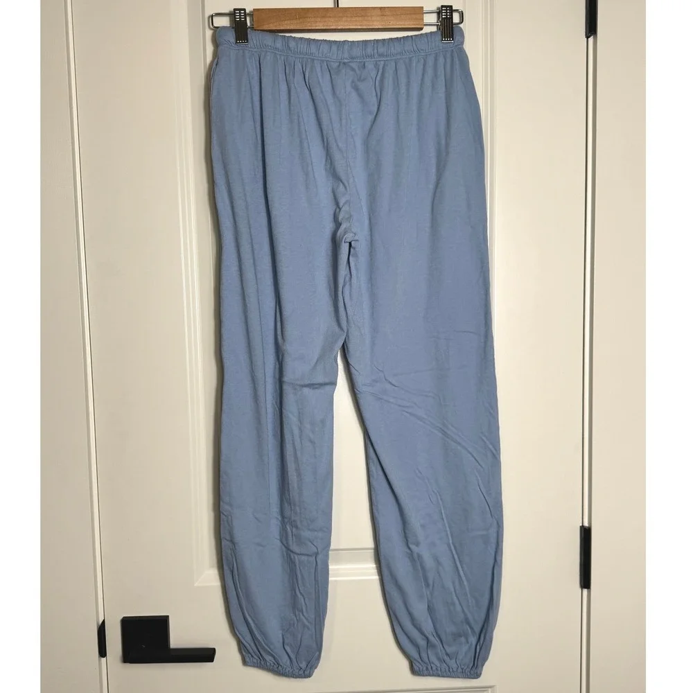 Eberjey Light Blue Cotton Viscose Drawstring Waist Jogger Pants XS